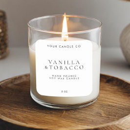 Etiqueta de Vela Mínima Elegante Preta e Branca