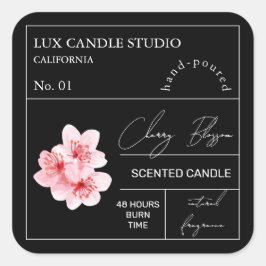 Etiqueta de Vela Perfumada de Flor de Cereja
