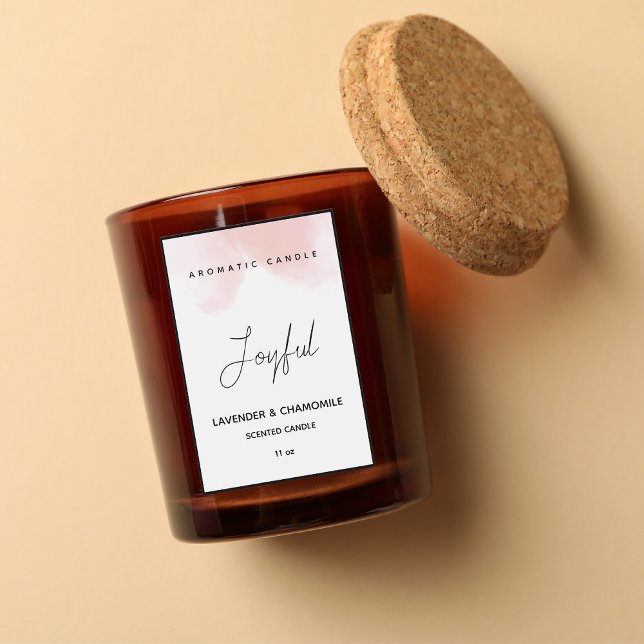 Etiqueta de Vela Perfumada Elegante de Aquarela Ro (Criador carregado)