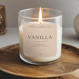 Etiqueta de Vela Personalizada do Kraft Minimalist