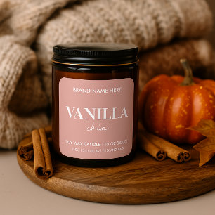 Etiqueta de Vela Personalizada Vanilla Chia