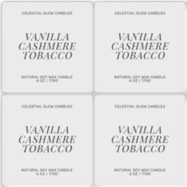 Etiqueta de vela transparente e mínima adesiva de 