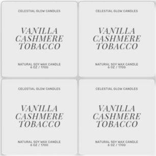 Etiqueta de vela transparente e mínima adesiva de