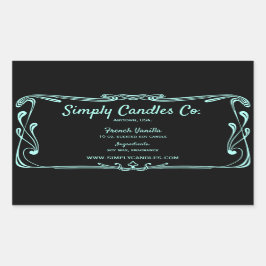 Etiqueta de velas de borda do tear preto e claro