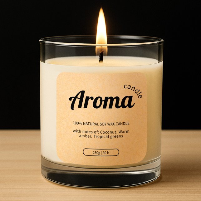 Etiqueta de Velas de Papel Boho Kraft Beige (Boho Kraft Beige Paper Candle Labels Sticker )