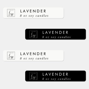 Etiqueta de velas do logotipo preto e branco, míni