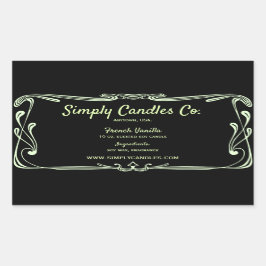 Etiqueta de velas na borda do Limão preto e claro