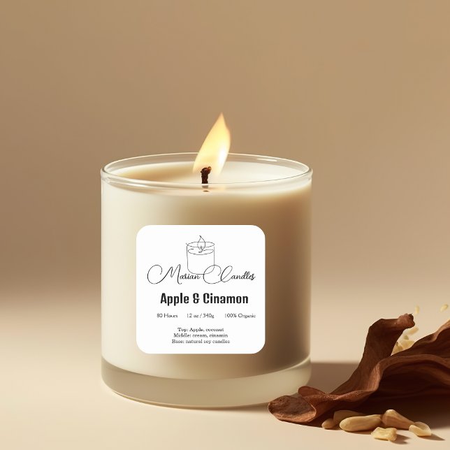 Etiqueta de Velas para Ingredientes Pretos e Branc (Criador carregado)