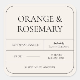 Etiqueta de Velas Simples com Creme de Marfim Míni