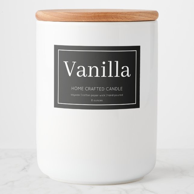 Etiqueta de Velas - Vinheta Preta Minimalista Mode (Frente)