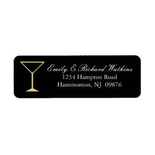 Etiqueta de vidro do cocktail de Martini