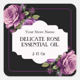 Etiqueta de Vinheta de Bruxaria Rosa púrpura