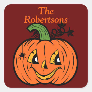 Etiqueta de Vinheta do Favor do Partido Halloween