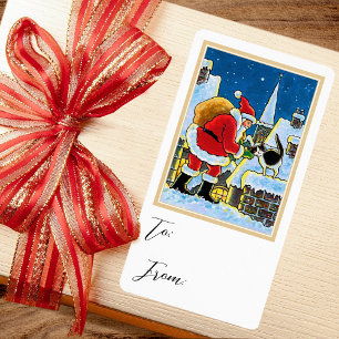 Etiqueta de Vinheta para Presente de Natal Papai N