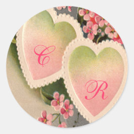 etiqueta de vinheta rosa