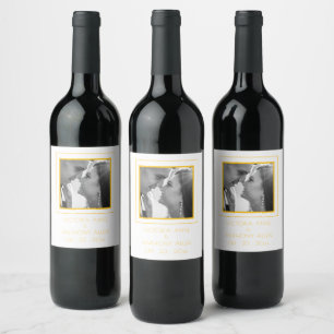 Etiqueta de Vinho Amarelo Fotográfico Personalizad