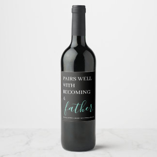 Etiqueta de Vinho Anúncio de Gravidez Pai