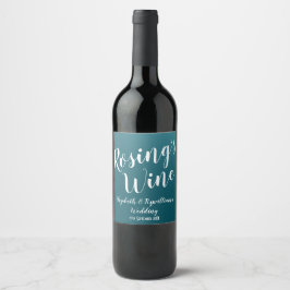Etiqueta de Vinho Azul Elegante