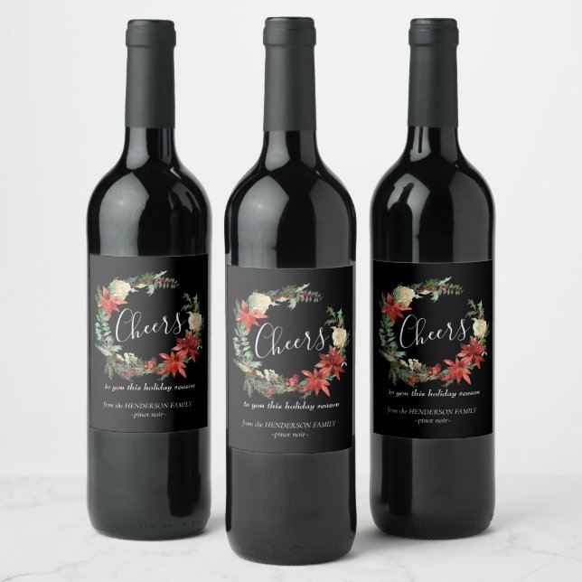 Etiqueta de Vinho da Árvore de Natal (Garrafas)