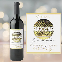 Etiqueta de vinho de 70 de 1954