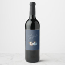 Etiqueta de Vinho de Ação de Graças, Floral, Abóbo