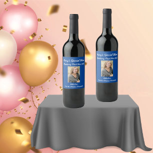 Etiqueta de Vinho de Amigo Azul Real Personalizada