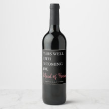 Etiqueta de Vinho de Anúncio de Dama de Honra