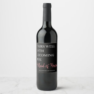 Etiqueta de Vinho de Anúncio de Dama de Honra