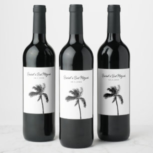 Etiqueta de Vinho de Árvore Preta e Branca Persona
