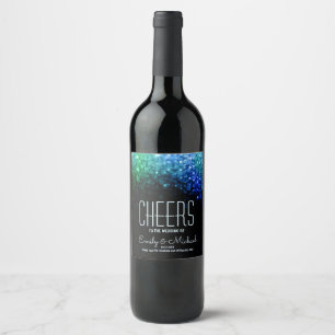 Etiqueta de vinho de bokeh cor de pavão