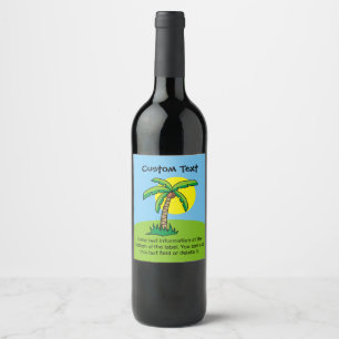 Etiqueta de Vinho de Cartografia de Palm Tree