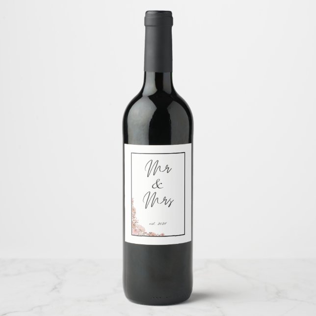 Etiqueta de Vinho de Casamento (Frente)