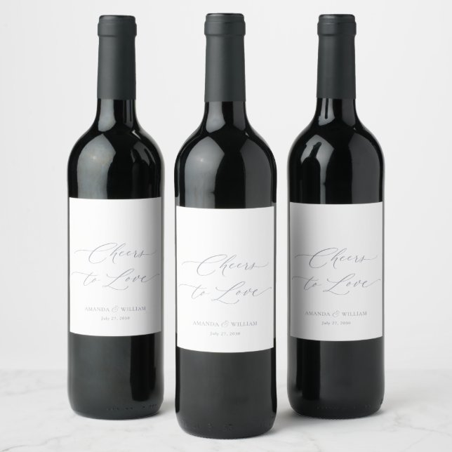 Etiqueta de Vinho de Casamento (Garrafas)