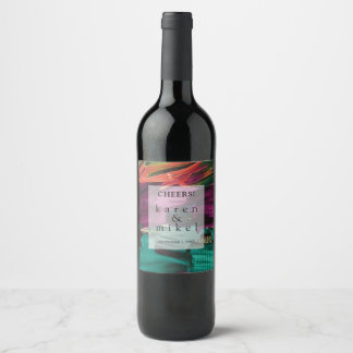 Etiqueta de Vinho de Casamento Acrílico de Pintura
