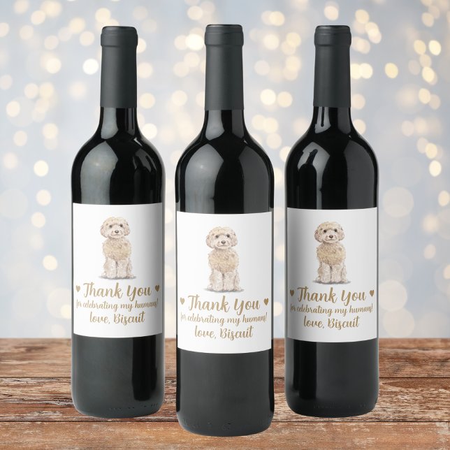 Etiqueta de Vinho de Casamento Cachorro Cockapoo E (Criador carregado)