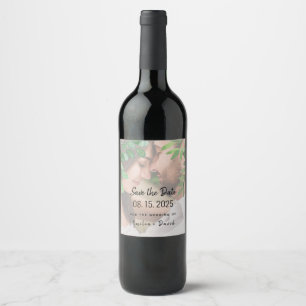 Etiqueta de Vinho de Casamento com Foto de Vegetaç