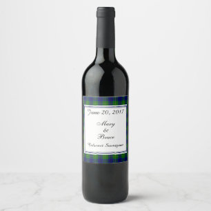 Etiqueta de Vinho de Casamento da Escócia Johnston