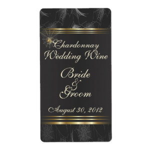 Etiqueta De Vinho De Casamento De Aranhas Ouros
