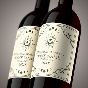 Etiqueta De Vinho De Casamento De Cartão De Tarô