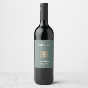 Etiqueta de Vinho de Casamento de Pastel Minimalis