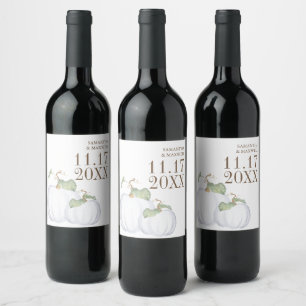 Etiqueta De Vinho De Casamento De Pumpkin Branco P