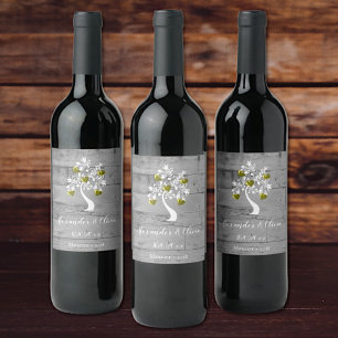 Etiqueta de Vinho de Casamento Dourado