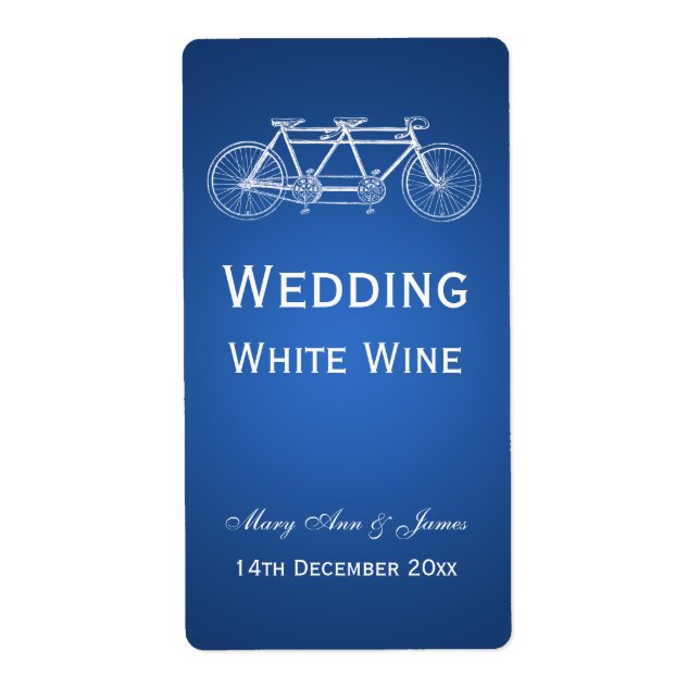 Etiqueta de Vinho de Casamento Elegante Tandem Bik (Frente)