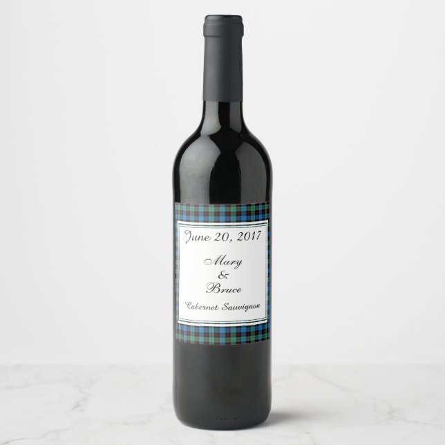 Etiqueta de Vinho de Casamento Escocês Guthrie (Frente)