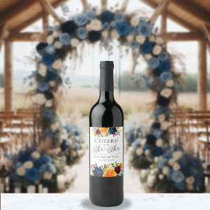 Etiqueta De Vinho De Casamento Floral Com Aquarela