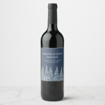 Etiqueta de Vinho de Casamento Floresta Noturna Rú