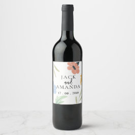 Etiqueta De Vinho De Casamento Frio Colorida E Che