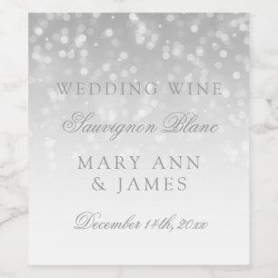 Etiqueta de Vinho de Casamento Luzes de Balão de P