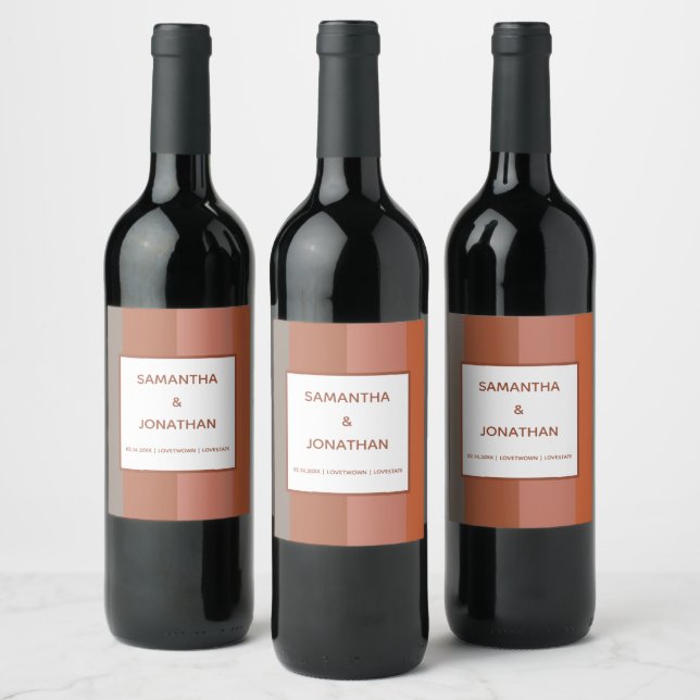Etiqueta de Vinho de Casamento Personalizado com B (Garrafas)