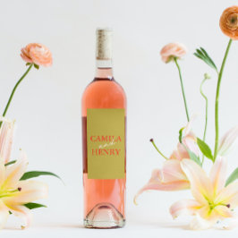 Etiqueta de Vinho de Casamento Personalizado e Gar